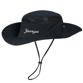 Yanruyu Fishing Hat, Sun Hat, Lightweight and Breathable, UPF > 50, T(UVA) AV 1.32%, Protects Against Ultraviolet Rays, black