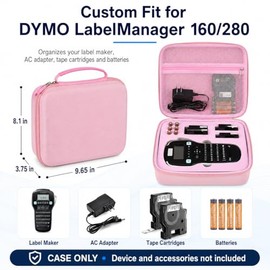 Funda compatible con DYMO Label Maker LabelManager 160/280 portátil, organizador de almacenamiento de impresora de etiquetas para adaptador de CA, car