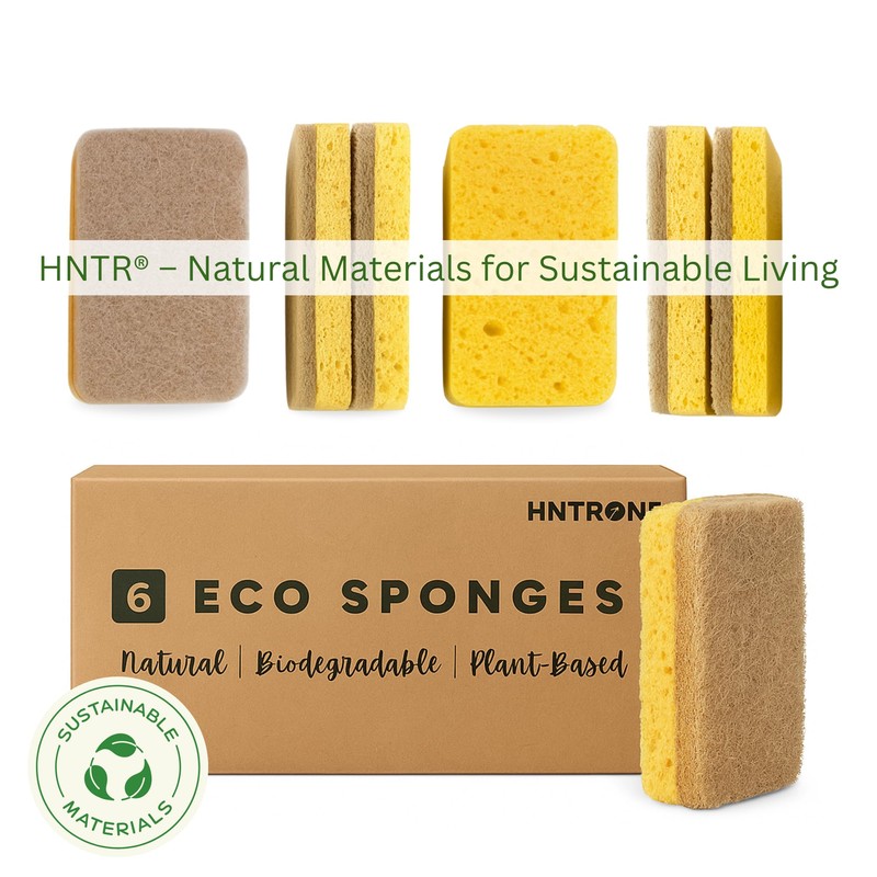 HNTR® 6 x Eco Sponges Washing Up | Eco Washing