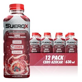 Suerox Fresa-Frutos Rojos Bebida Hidratante con 8 Iones Esenciales y Electrolitos Sin Azcar, Suero Oral Funcional con Magnesio y Potasio para...      