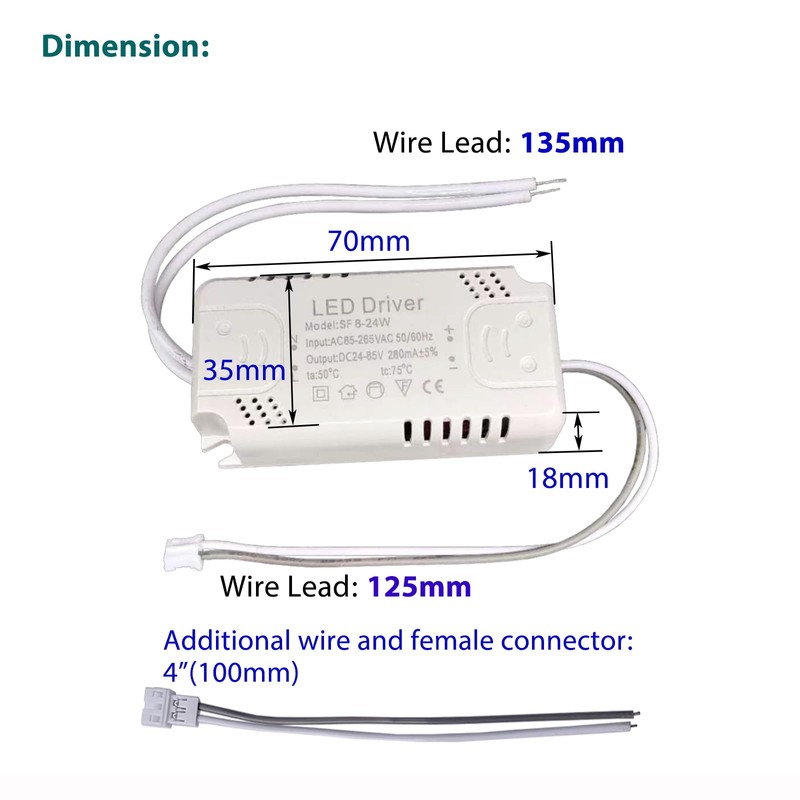 LED Driver 8-24W for Single Color Ceiling Strip Spot Light