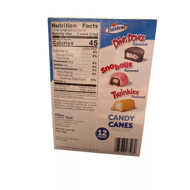 Hostess Christmas Candy Canes - Ding Dongs Snoballs & Twinkies