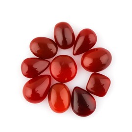 CRYSTALIS 10pcs Natural Mexican Fire Opal, Loose Gemstone, Wholesale Bulk Cabochons, Jewelry Making Supply, Chakra Healing Polished Stones, Wire Wrapping, DIY, Gem Collection, 6-8mm