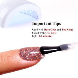 Ozzeal Rose Gold Iridescent Glitter Gel Nail Polish - Sparkle Shimmer Autumn Winter Rainbow Soak off LED UV Gel Nail Polish for Art DIY Manicure 15ML