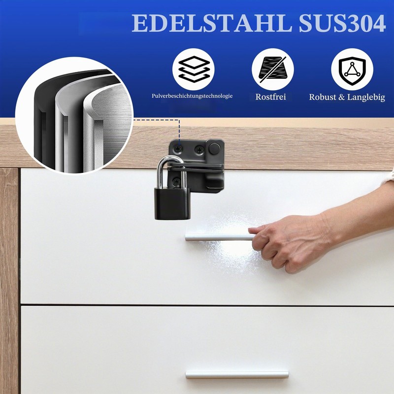 SAYAYO Door Bolt Lockable Stainless Steel Deadbolt Lock with Padlock,