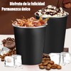 Vasos de Acero Inoxidable 500ml 6PCS, Taza Termica FríoCaliente Negro