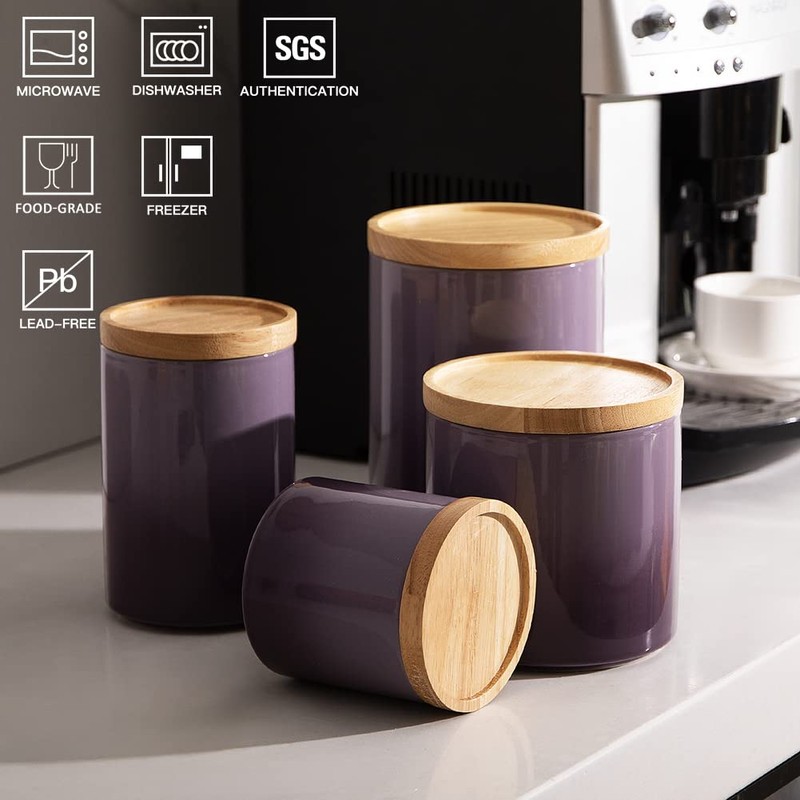 Sweejar Ceramic Food Storage Jar, Stackable Kitchen Canisters, Containers with