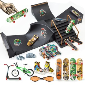 stochastic box Finger Skateboard Ramps Sets DIY Assembly Mini Finger Skateboard 14 Pieces Fingerboard Skatepark for Kids Children Training Props Fingerboard Park