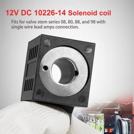 Solenoid Coil 10226-14 12V DC for Deltrol, Hydraulic Power Unit Lift Dump, 16W, (1/2)，Fits Valve Stem Series 08, 80, 88, and 98 with Single Wire Lead
