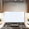 DAIFURONGE Tempered Glass Backsplash for Kitchen, White, 30"x16"