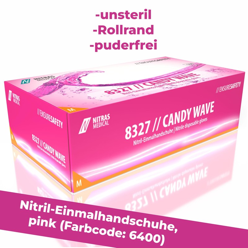 NITRAS Disposable Nitrile Gloves M, Pink (100 pcs.)