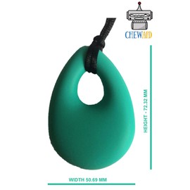 Chew Pendant Pack of 2 Training and Development Fidget Chew Necklace for,Sensory,Oral Motor, Anxiety, Autism, ADHD (Blue and Turquoise)