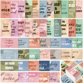 Jinei 300 Inspirational Affirmation Cards Positive Motivational Cards Small Mini Encouragement Quotes for Women Christmas Church New Year Gifts(Bohemian)