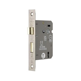 Decoranddecor Sash Mortice Door Lock with Keys - 3inc / 76mm - Satin Nickel - Fire Rated - UKCA & CE Approved