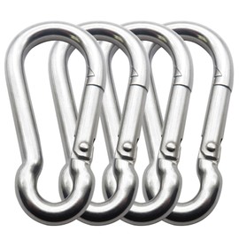 3.1 Inch 4 Pack Spring Snap Hook-M8x80mm, Cable Machine Accessories for Home Gym Pulldown Attachment, Exercise Machine, Heavy Duty Steel Clip for Outdoor Fitness