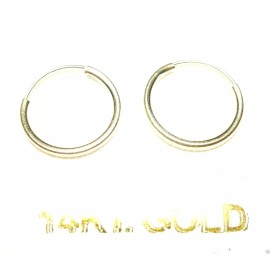 14Kt Yellow Gold 030 Thin 12MM Endless Hoop Earrings - GIFT BOX - FREE SHIPPING