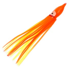 Orange Yellow Hoochie Skirts 4.75" – Squid Skirts & Trolling Lures for Saltwater & Freshwater Fishing – Soft Plastic Fishing Tackle - 40 Pieces