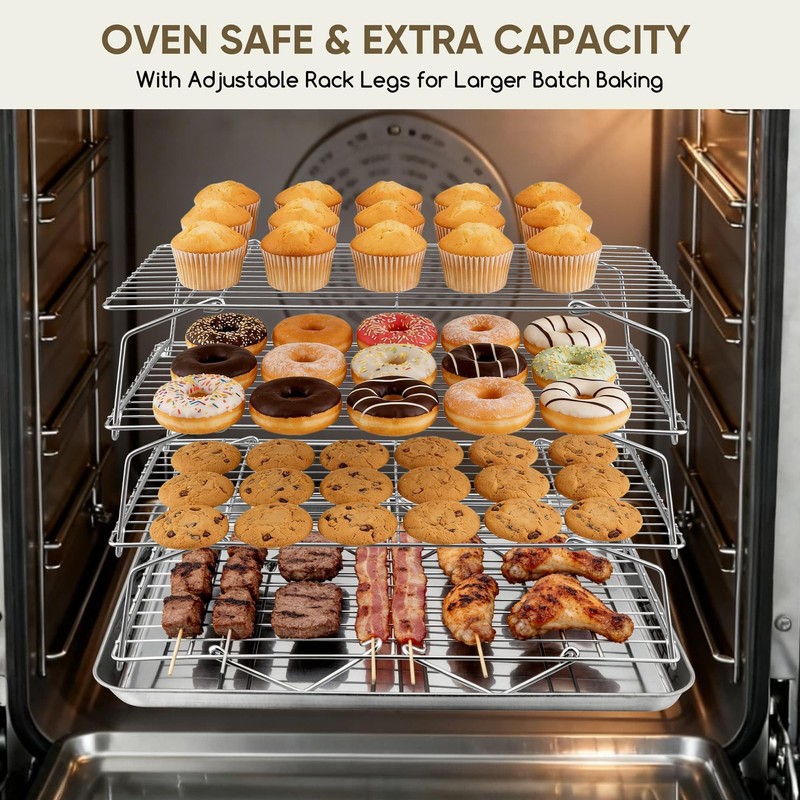 Herogo 5-Tier 15" x 10" Cooling Rack, Stainless Steel Baking