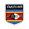 Squiddy Swaziland Flag Shield - Vinyl Sticker for Car, Laptop, Notebook (5" high)