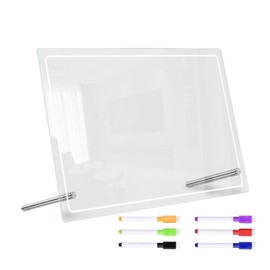Desktop Whiteboard,Tabletop Whiteboard Acrylic Notepad with Stand - Multipurpose Tabletop Planner Desk Notepad for Home School Company
