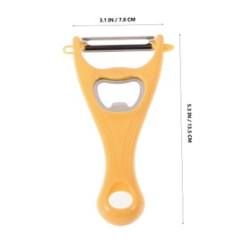 Gatuida Skin-Peeler Multi-Function Vegetable Peeler Orange Peeling Tool Peelers for Kitchen Multifunctional Bottle Opener Bottle Openers Kitchen Gadgets Peeling Tool Stainless Steel Yellow