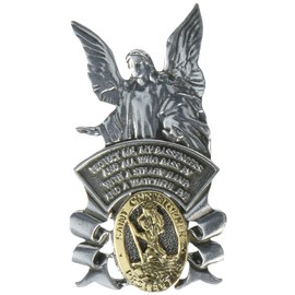 Cathedral Art Auto Abbey & CA St. Christopher Guardian Angel Sun Visor Clip-Car and Automotive Accessories, Religious Gifts for Christians or Catholics, Charms for Travel Protection, Original Version