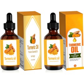 Juego de 2 paquetes de aceite esencial cúrcuma natural para el rostro – Fórmula vegana libre crueldad animal para aclarar la piel