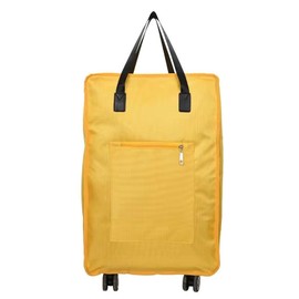 Foldable Duffel Bag with Wheels Rolling Duffle Bag Luggage Bag Carry on Bag Lightweight Suitcases, Yellow