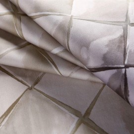 MILDLY 100% Egyptian Cotton Duvet Cover King, Geometric Gray Beige Modern Quilt Cover with Zipper & Ties (1 Comforter Cover+2 Pillow Shams)