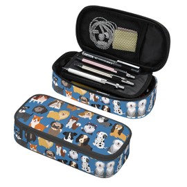 GVGOAGL Cute Dog Puppy Pencil Case Organizer Big Capacity Pencil Pouch Stationery With Zipper School Supplies Pencil Bag For Girls Boys Office