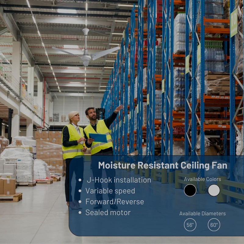 VES Outdoor Grade Ceiling Fan 56"/60" - DC Motor (56"