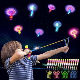MOYKSRR Pack of 15 LED Light Toy Party Items, Flying Toy Party Set, LED Light Amazing Helicopter - Gift Children's Birthday, Slingshot Toy, Goodie Bag Stuffers