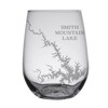 Smith Mountain Lake Map Engraved Stemless Wine Glasses (Set of