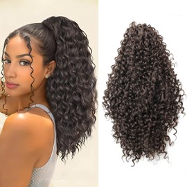 XSASLYET 14 Inch Drawstring Ponytail Extension for Black Women, Curly Long Hair Ponytail, Natural Black Pony Tails Hair Extensions with Secure Fit for Easy Daily Wear (8)