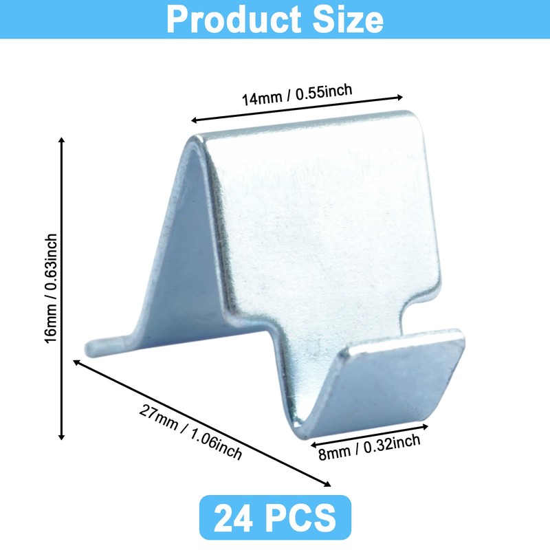 24 Pcs Shelf Clips for Metal Shelving, Cabinet Shelf Clips