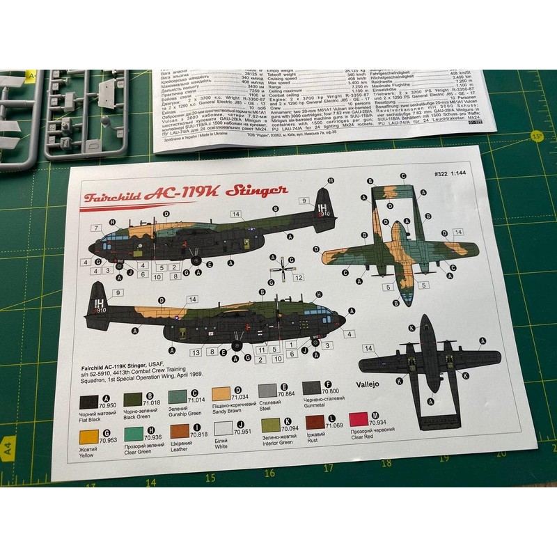 Roden RD322 - 1/144 Fairchild AC-119K Stinger