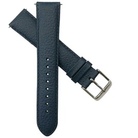 16mm Genuine Buffalo Grain Leather Watch Strap Band Mens Ladies Padded SS Buckle Blue/Blue