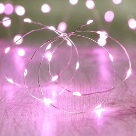 XIWU Pink Fairy String Lights Battery Operated 10 foot 60 LED With Remote and 8 Modes Firefly Lights Starry String Lights for Valentine’s Day Indoor Outdoor Bedroom Holiday Decoration Wedding Party