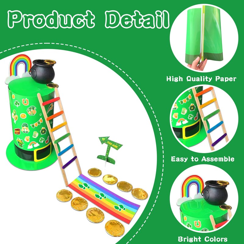 JUESMOS St Patrick's Day Leprechaun Trap Kit for Kids St