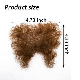 INFTOYCO Fake Private Hair Handmade Full Lace Biniki Body Hair, Invisible Realistic Corporal Hairs Fake Chest Hairs Mustache for Men and Women (Brown)