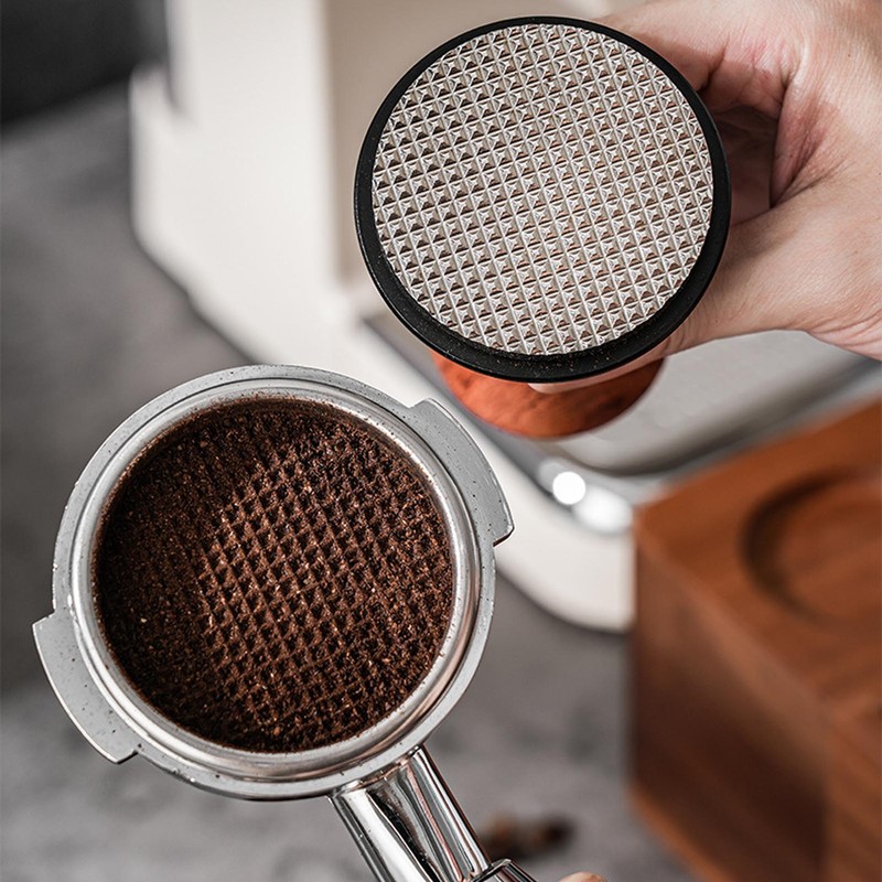 Coffee Tamper Spring Loaded Tamper Calibrated Coffee Tamper Wood Handle
