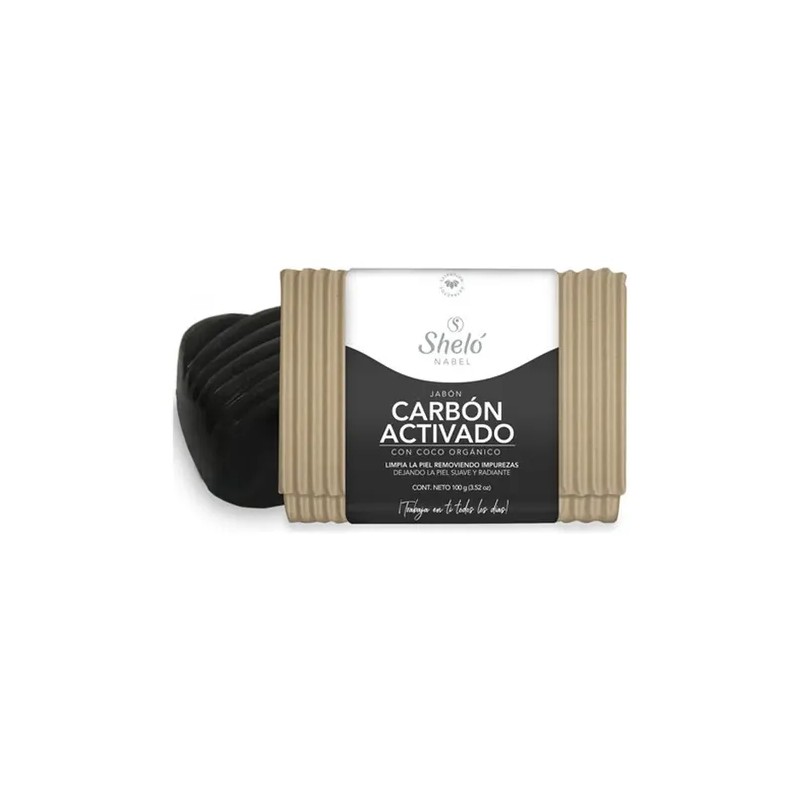 Jabón Sheló Nabel Carbón Activado Limpieza Exfoliante Rostro Graso 100g