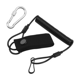 Elastic Lanyard Extendable with Carabiners, Robust Lanyard Made of Paracord for Secure Attachment, Perfect as a Lanyard for Hanging, Torches, Rescue Scissors, Black