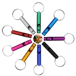 9 PCS Aluminum Emergency Whistles - Sport Emergency Survival Whistles with Key Chain, Aluminum Emergency Survival Whistle Hiking Camping Emergency Whistles Survival Whistles, Survival Aluminum Whistle