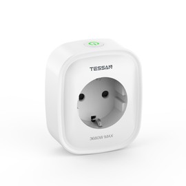 TESSAN Timer Socket WiFi, Smart Life Sockets WiFi, 3680 W Smart Plug Socket Alexa Accessories, Voice Control, Switch Timer Socket with Current Measurement, Compatible with Google Home Alexa