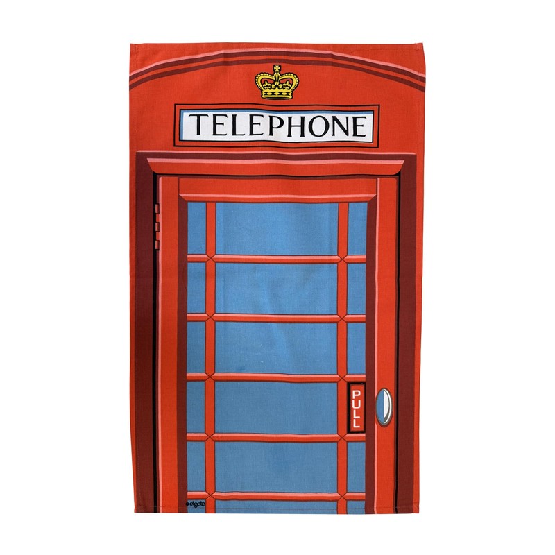 Elgate London Red Telephone Box Tea Towel - British Souvenir