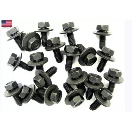 Online Auto Supply Honda Body Bolts- M6-1.0 x 16mm Long- 10mm Hex- 17mm Washer- 20 bolts- #180