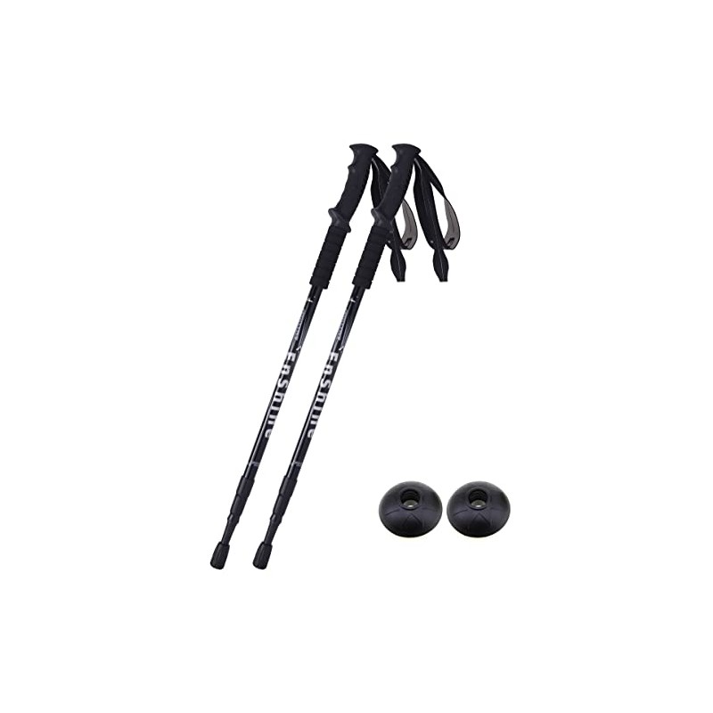 GLASEA® 2x Antishock Trekking Walking Hiking Pair Sticks Poles (black)