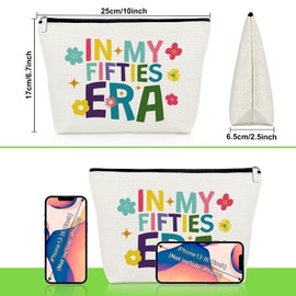 50th Birthday Gifts for Women 1975 Makeup Bag Happy 50 Year Old Birthday Gifts for Her Mom Sister Best Friend Wife Coworker Fifty Cosmetic Bag Presents for Women Turning 50 Travel Cosmetic Pouch