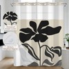 NAEMBCU Abstract No Hook Shower Curtain with Liner 71 x